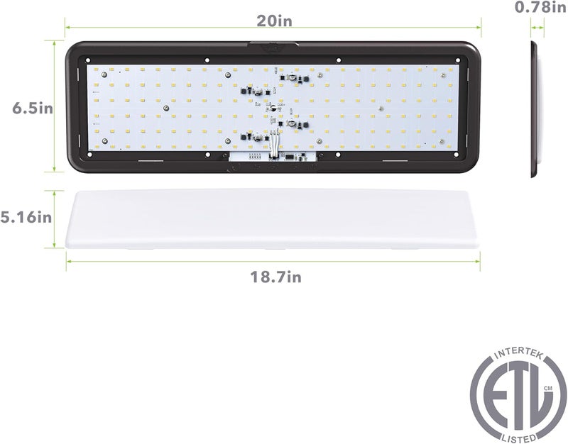 Leisure LED RV Ceiling Light Fixture 20" x 6.5" - 1450 Lumen Touch Dimmer Switch (2-Pack) - Image 2