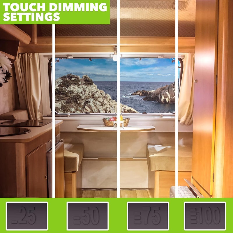 Leisure LED RV Ceiling Light Fixture 20" x 6.5" - 1450 Lumen Touch Dimmer Switch (2-Pack) - Image 4
