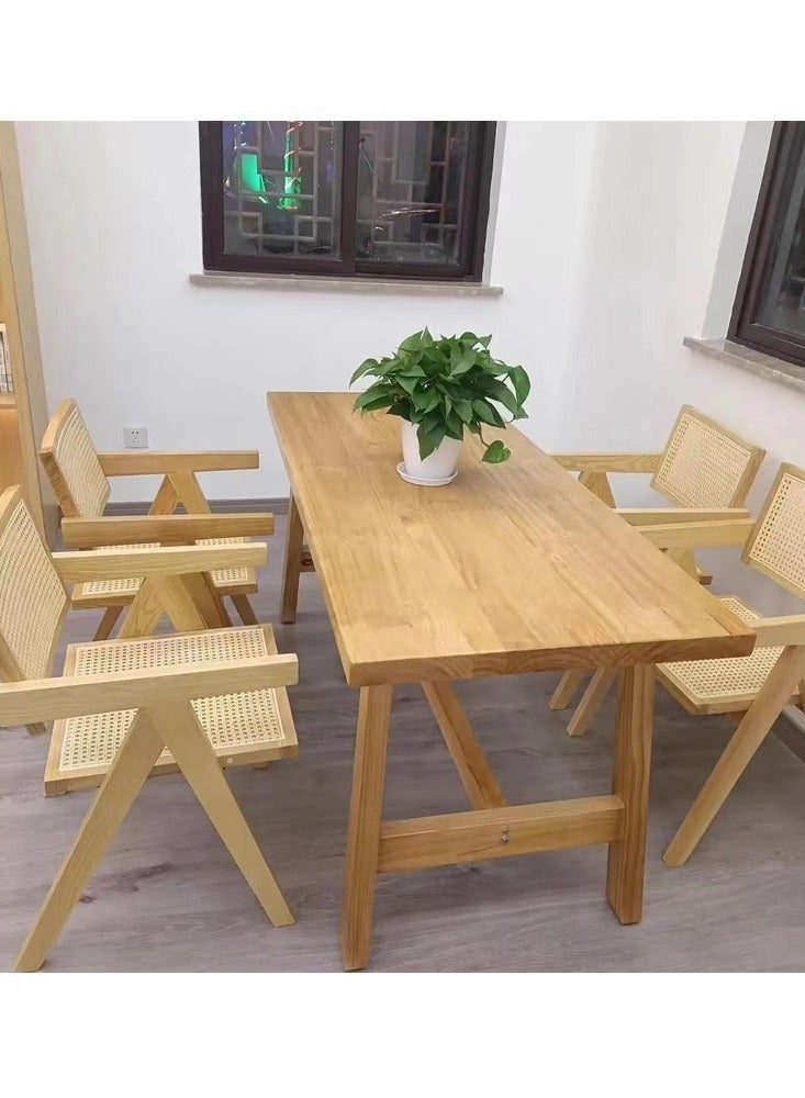 fashionhome Set of 2 Multifunction Modern Household Ergonomic Armrest Side Upholstered Rattan Comfortable Support Backrest Accent Retro Chair for Office Hall Living Room Garden Balcony Poolside 51.5x54x80.5cm - Image 2