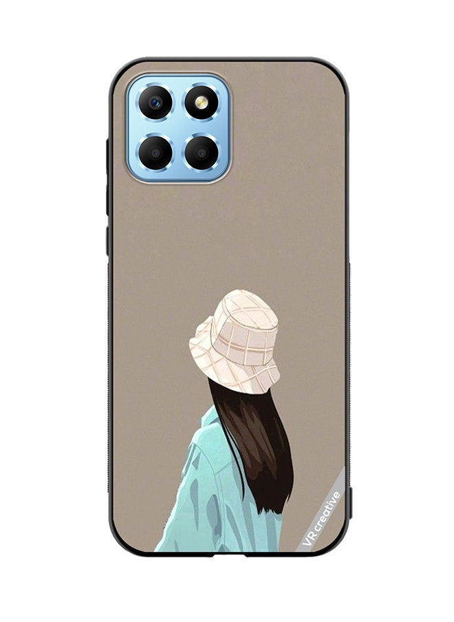VR CREATIVE Protective Case Cover For Honor X8 5G Brown Hat Girl Design Multicolour  - Image 1