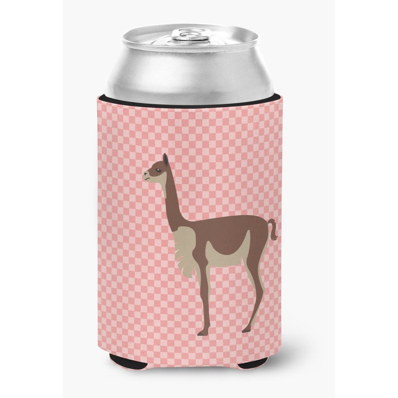 Caroline's Treasures ""Caroline's Treasures Vicugna or Vicuna Pink Check Decorative Can Hugger  Multicolor"" 