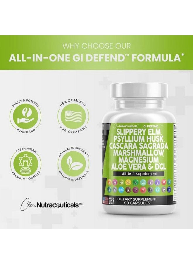 Clean Nutraceuticals مكمل صحي للأمعاء مع قشرة السيليوم من شجرة الزيزفون مع الألوة فيرا وكاسكارا ساغرادا وجذر المارشميلو ودي جي ال وعرق السوس ومستخلص السنا - Image 3