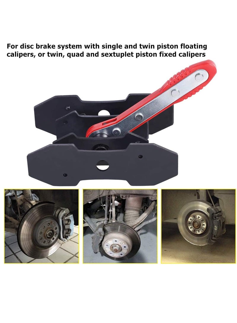 KASTWAVE Brake Caliper Press Tool, 360 Degree Swing Ratchet Expander Wrench Car Wheel Piston Spreader with Extra 2PCS Large Plates for Single Twin Quad Sextuplet Piston Disc Brake Caliper - Image 5