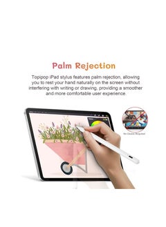 ماركة غير محددة قلم ستايلس لجهاز iPad مع خاصية رفض راحة اليد، قلم نشط من الجيل الثاني متوافق مع iPad Pro 11/12.9 بوصة (2018-2023)، iPad 10/9/8/7/6th Gen، iPad Mini 5/6th Gen، iPad Air 3rd/4th/5th Gen  - Image 5