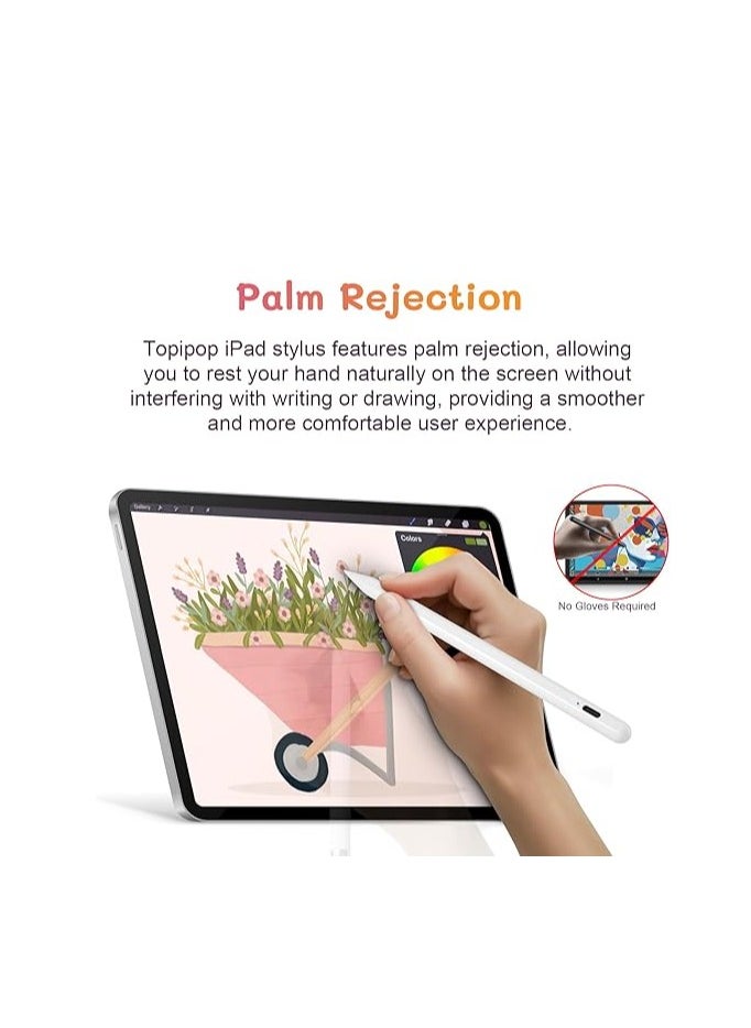 Stylus Pen for iPad with Palm Rejection, Active Pencil 2nd Generation Compatible with iPad Pro 11/12.9‘’ (2018-2023), iPad 10th/9th/8th/7th/6th Gen, iPad Mini 5/6th Gen,iPad Air 3rd/4th/5th Gen