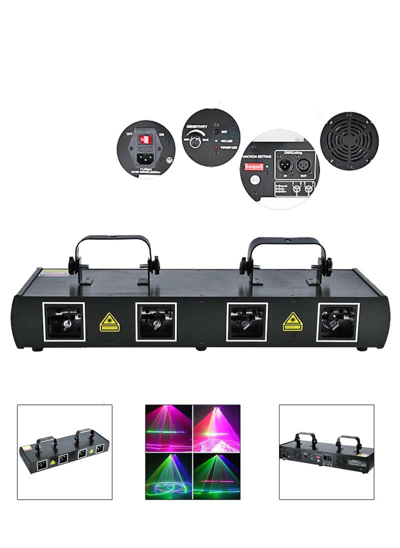 Generic Party laser light, 4 lenses, 6 colors, rectangle  - Image 1