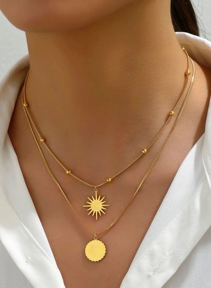 إيكوال سلسال نسائي أنيق مصنوع من الاستانلس ستيل مطلي باللون الذهبي عيار 18 - Image 3