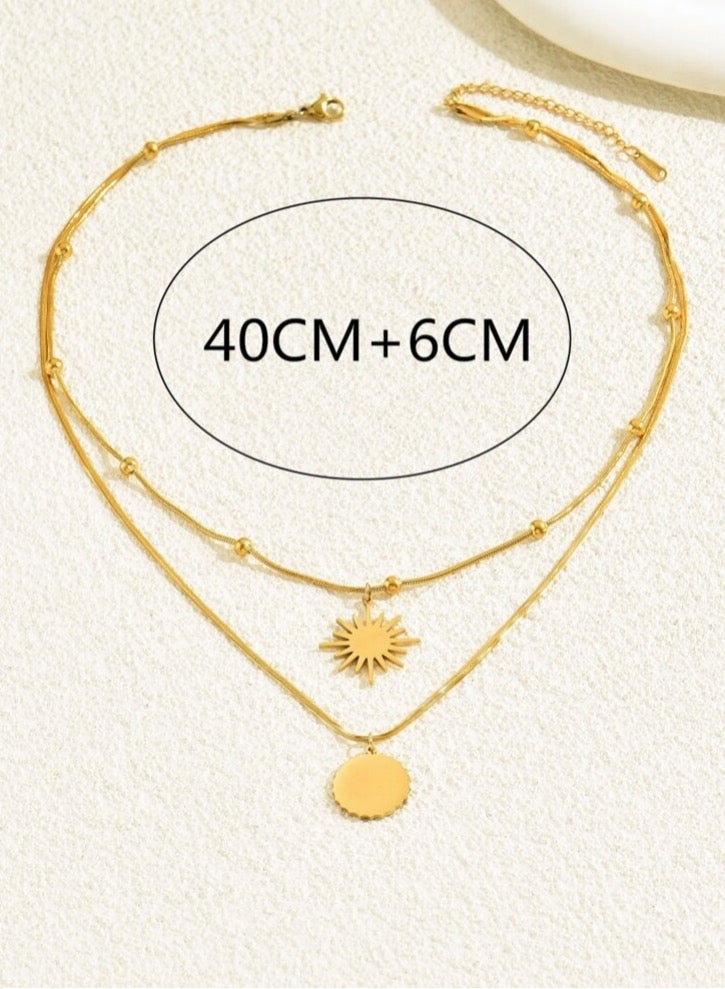 إيكوال سلسال نسائي أنيق مصنوع من الاستانلس ستيل مطلي باللون الذهبي عيار 18 - Image 4