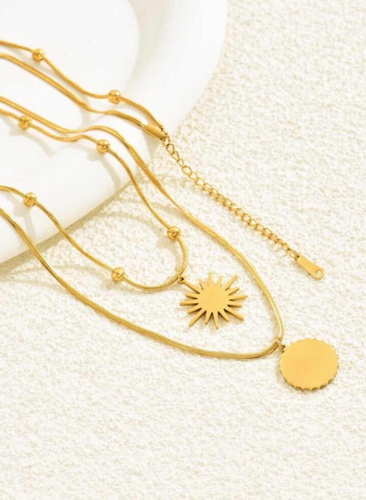 إيكوال سلسال نسائي أنيق مصنوع من الاستانلس ستيل مطلي باللون الذهبي عيار 18 - Image 2