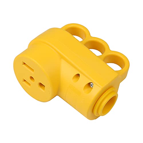 acbroad Nema 6-50R 50A 250V Female Welder Socket 50-Amp 250 Volt 6-50 Welder Replacement Receptacle, ETL verified, Yellow Color - Image 3