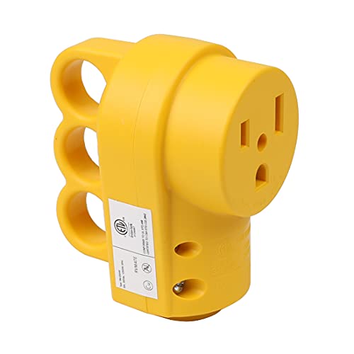 acbroad Nema 6-50R 50A 250V Female Welder Socket 50-Amp 250 Volt 6-50 Welder Replacement Receptacle, ETL verified, Yellow Color - Image 2