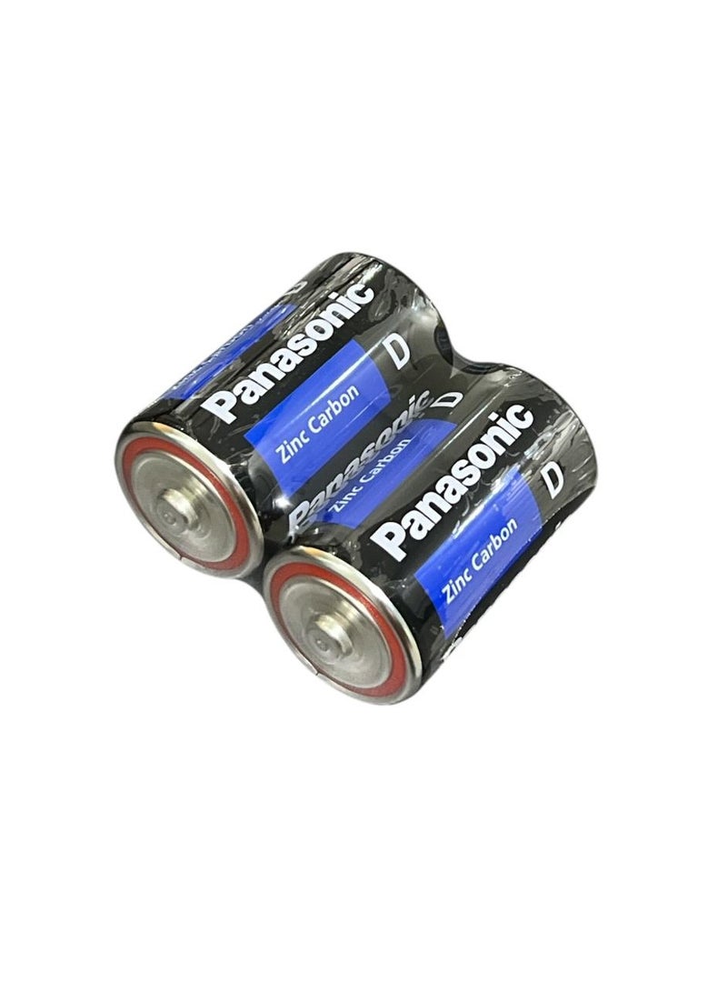 Panasonic 2 Pcs D Batteries Zinc Carbon R20UPT/2S, Anti-Leak Protection, General Purpose