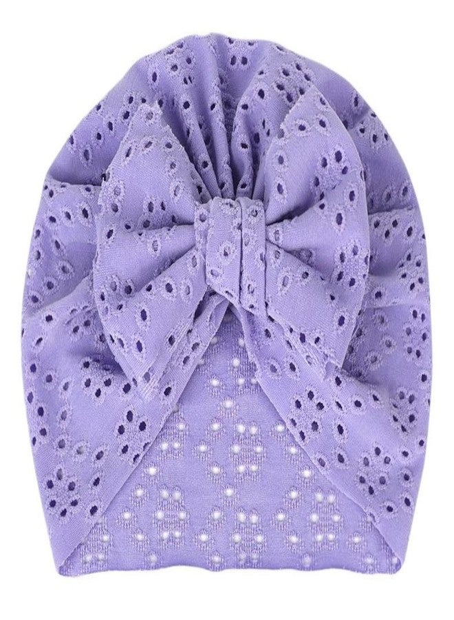 ANNACREATIONS Premium Designer Soft Bow Head Wrap Stretchable Headband Super Elastic Band Hair Accessories for Baby Girls (Pack of 1) (Purple) - Image 1