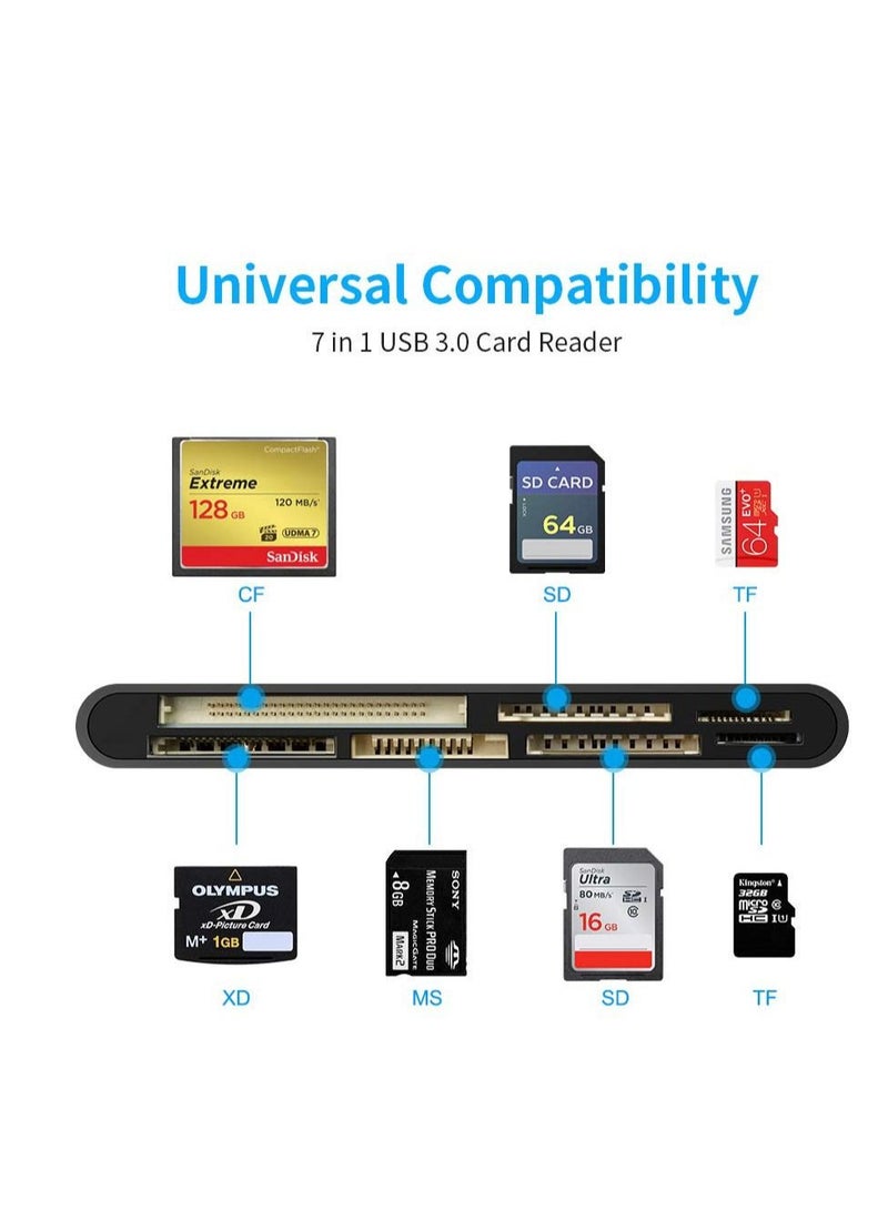 Captaintech USB3.0 Multi-Card Reader 7 in 1 Fast 5Gbps Memory Card Reader Writer Hub - Image 3