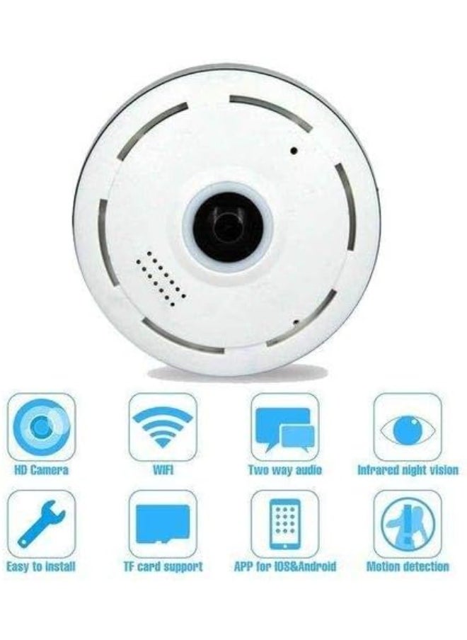 Generic - Mini 360° Wireless Panoramic Security Camera – Compact, White, with Full Coverage and Remote Access - Image 1