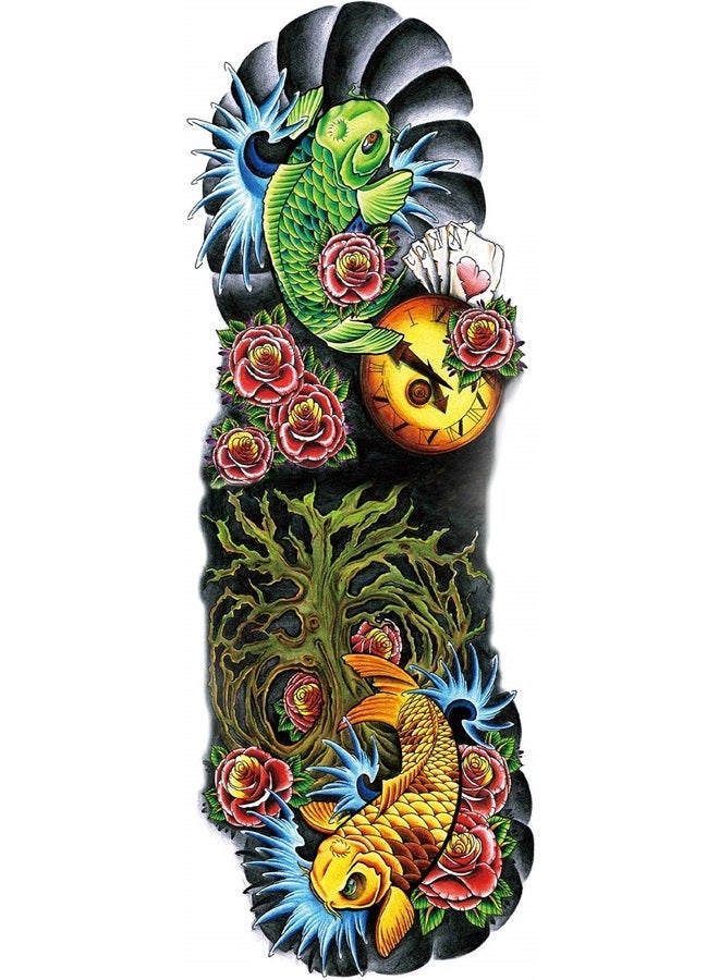 Leoars Colorful Sleeve Tattoos Stickers, Full Arm Temporary Tattoos Sleeves, Fake Watercolor Body Art Arm Tattoo for Kids Women Makeup, 8-Sheet - Image 5