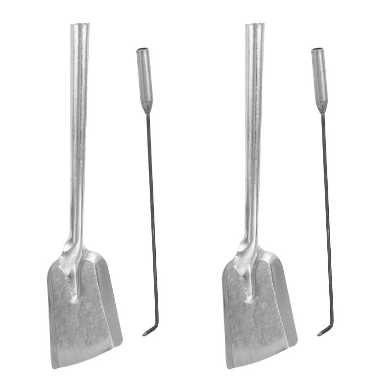 4pcs Fireplace Tools Set: Wrought Iron Fire Place Tool Set For Indoor Outdoor With Shovel And Tongs - - Image 3