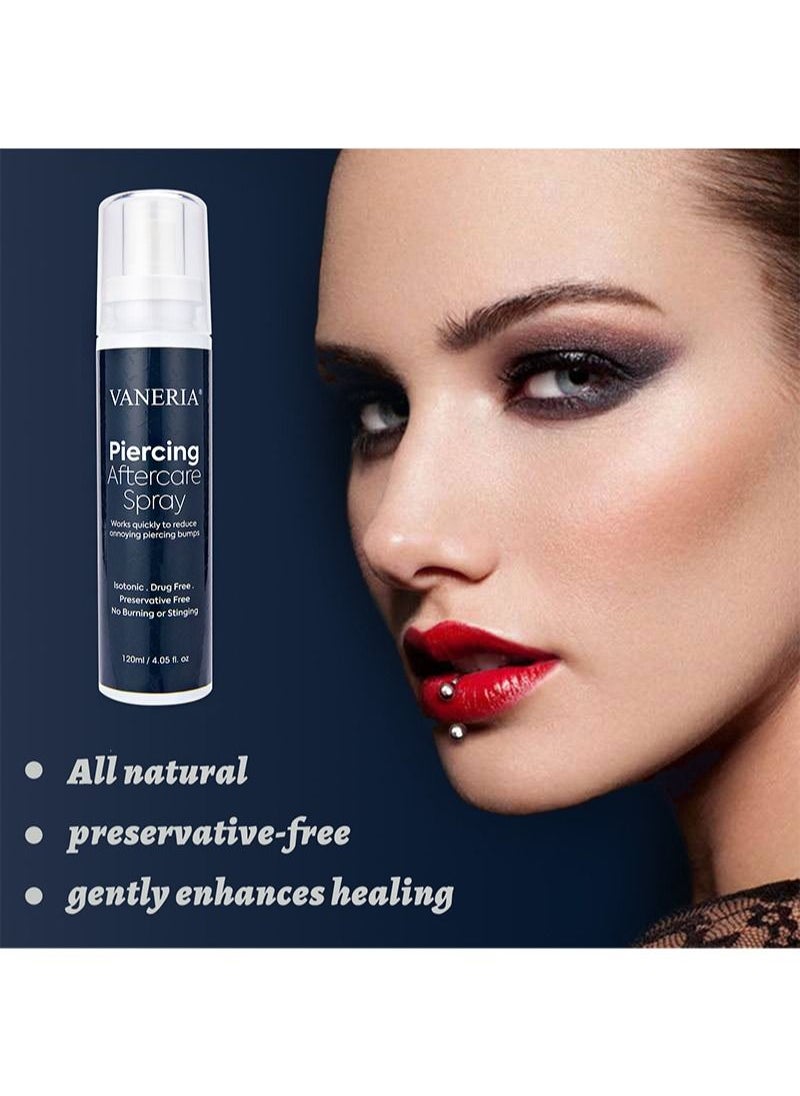 VANERIA - Piercing Aftercate Spray，Piercing Treatment Shrinkage Cleansing and Healing，Reduce Swelling，Suitable for Ears，Nose And Multiple Body Parts，120mL - Image 1