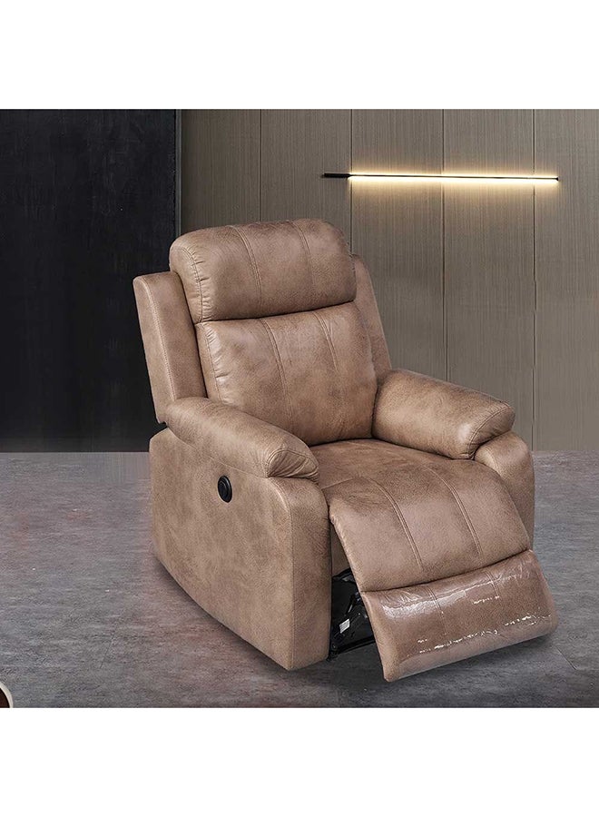 DANUBE HOME كرسي استرخاء بمقعد واحد من سيدار، كرسي مريح للحركة، تصميم حديث، مقعد واحد، أرائك مريحة، أثاث غرفة المعيشة، L 82x93x104 سم بني - Image 1