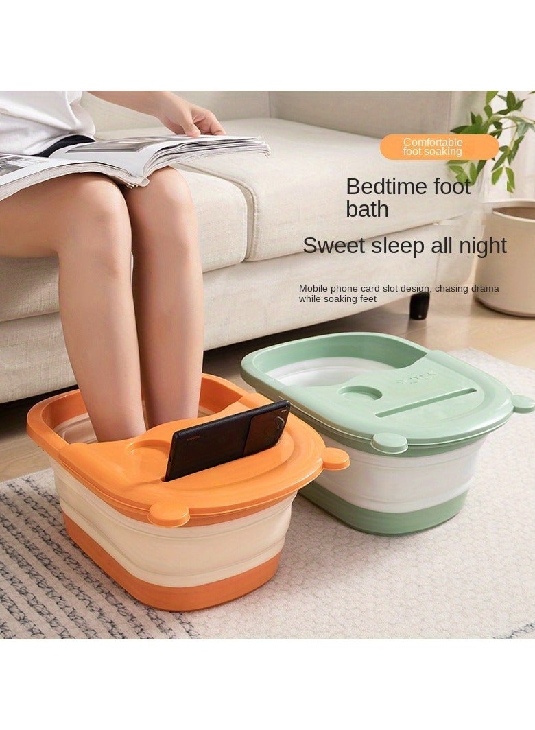 عربست حوض استحمام نقع القدمين القابل للطي - حوض محمول لتقليم الأقدام مزود بنقاط تدليك، مادة البولي بروبيلين المتينة، مقبض للحمل - حوض استحمام للقدمين موفر للمساحة لتخفيف التوتر والوخز بالإبر الصينية والاسترخاء، رمادي - Image 3