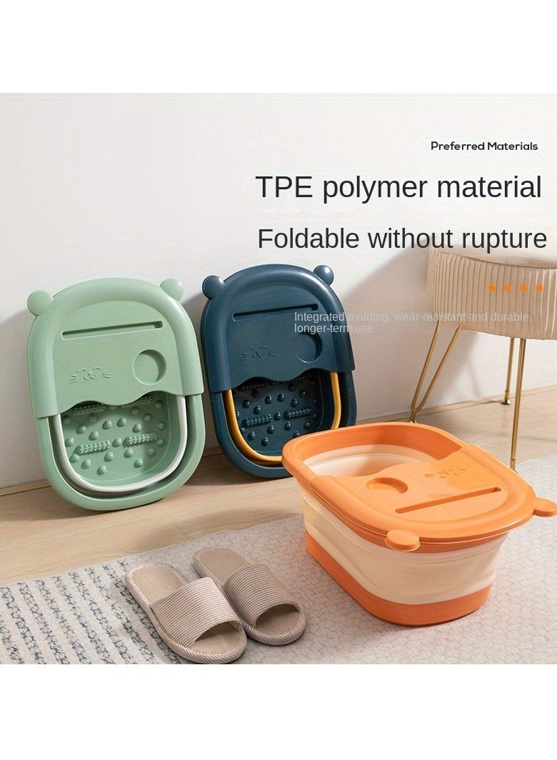 عربست حوض استحمام نقع القدمين القابل للطي - حوض محمول لتقليم الأقدام مزود بنقاط تدليك، مادة البولي بروبيلين المتينة، مقبض للحمل - حوض استحمام للقدمين موفر للمساحة لتخفيف التوتر والوخز بالإبر الصينية والاسترخاء، رمادي - Image 5