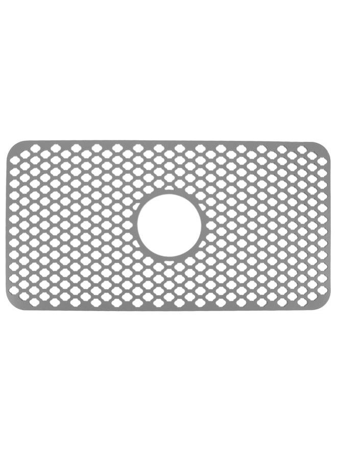 Thoraya - Hollow Insulated Kitchen Sink Mat Non Slip Multi Functional Large Size Silicone Sink Mat Protector Grey - Image 1