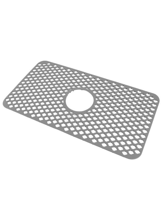 Thoraya - Hollow Insulated Kitchen Sink Mat Non Slip Multi Functional Large Size Silicone Sink Mat Protector Grey - Image 1