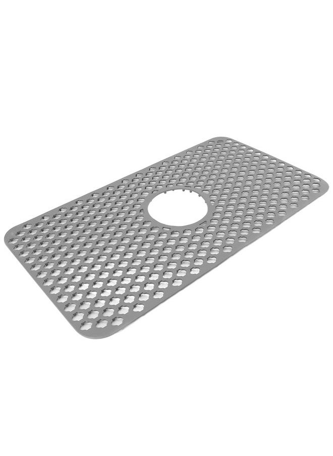 Thoraya - Hollow Insulated Kitchen Sink Mat Non Slip Multi Functional Large Size Silicone Sink Mat Protector Grey - Image 1