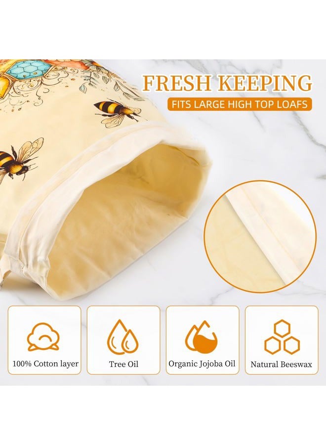 Ronxzas Beeswax Bread Bags for Homemade Sourdough, 2 Pack Reusable Natural Cotton Large Bees Wax Bag Food Storage Bags to Keep Fresh - Image 3