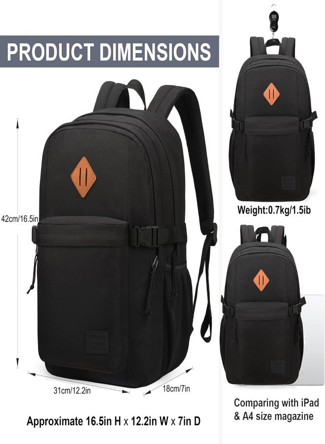 SUPACOOL Black Backpack For School, Bookbag for Boys, Girls and Kids, Boys backpacks, Laptop Compartment,Travel Backpack for Men and Women(Black) - Image 2