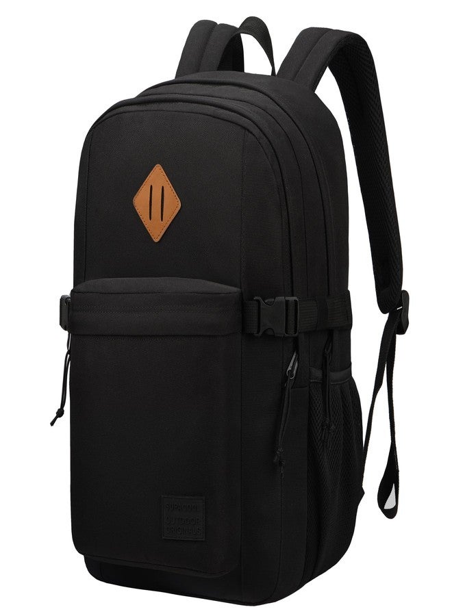 SUPACOOL Black Backpack For School, Bookbag for Boys, Girls and Kids, Boys backpacks, Laptop Compartment,Travel Backpack for Men and Women(Black) - Image 1