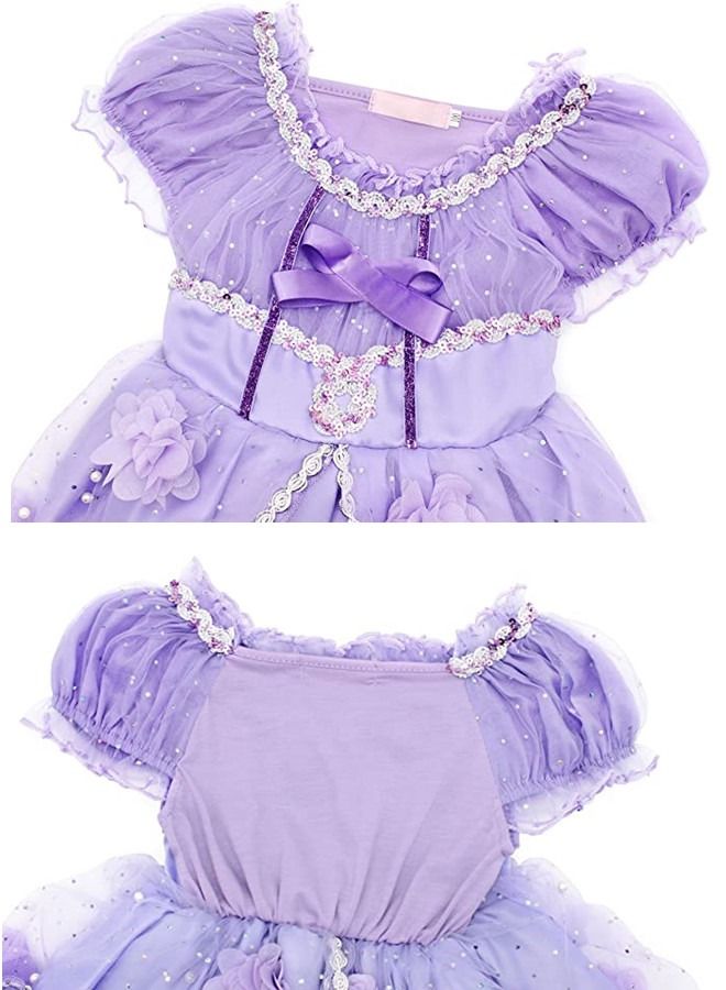 ISank Girls Sofia Costume for Princess Dress Up Little Girls Fancy Birthday Party Cosplay Dress  - Image 5