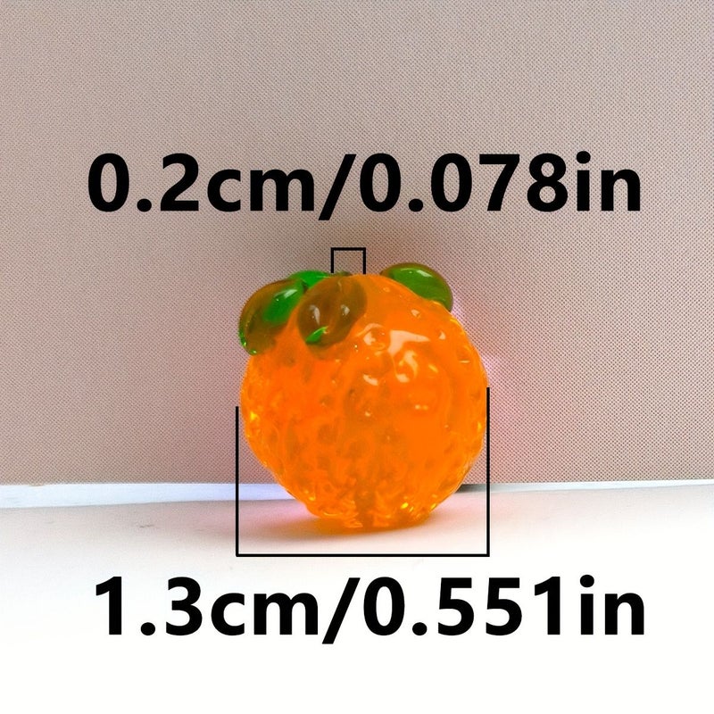 4 Handmade Lampwork Imitation Orange Glass Beads for Bracelets Necklaces Earrings and Bead Assortments DIY Handmade Materials - Image 3