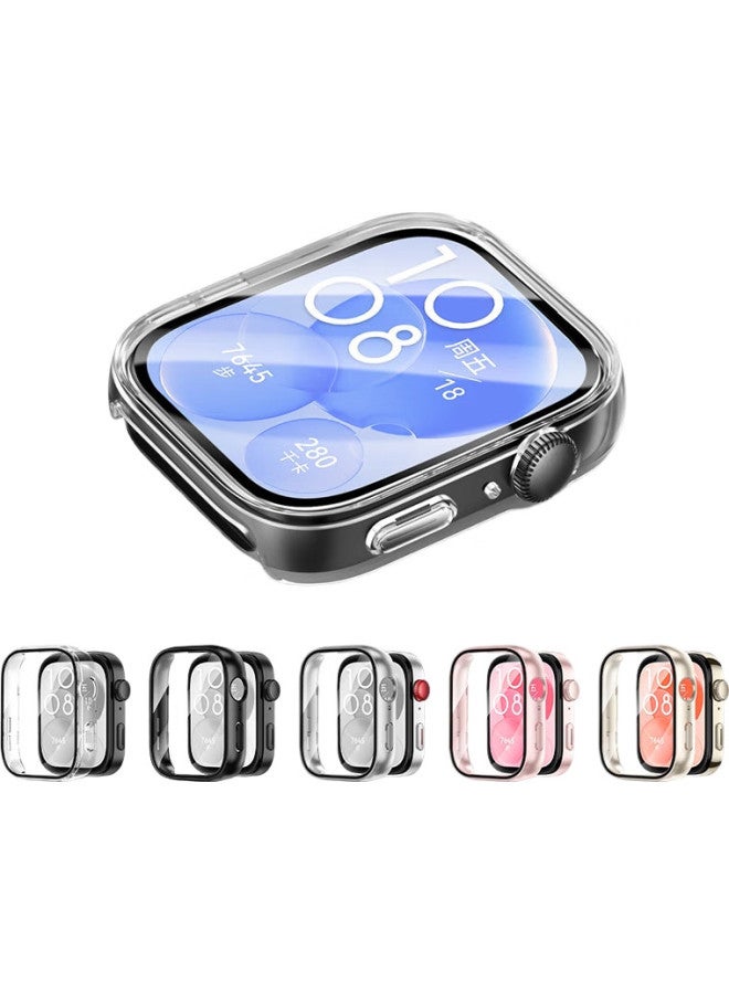 Wei Qiantu Weiqiantu Compatible With Huawei Watch Fit3 Watch Case, Integrated Protective Film, Full Coverage, Full Screen Protection, Shockproof, Shadow Series [Transparent] - Image 1