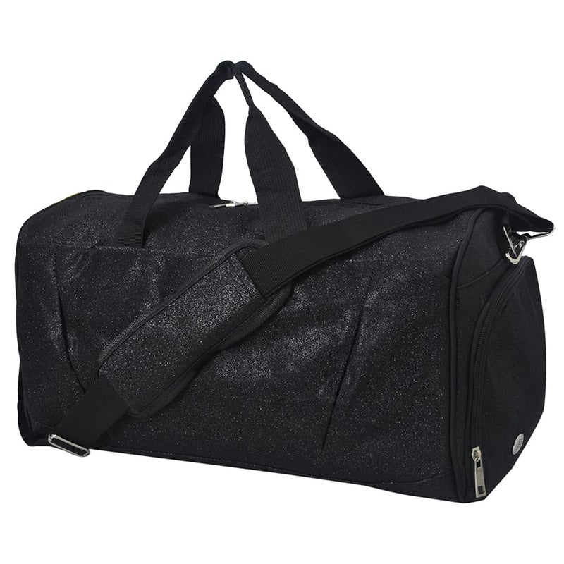NGIL Glitter Cheers Sports Gym Duffel with Shoe Compartment and Small Carry on Travel Tote Bags for Women Gym bag Overnight bags for Women Cheer Bag GlitterBlack - Image 2