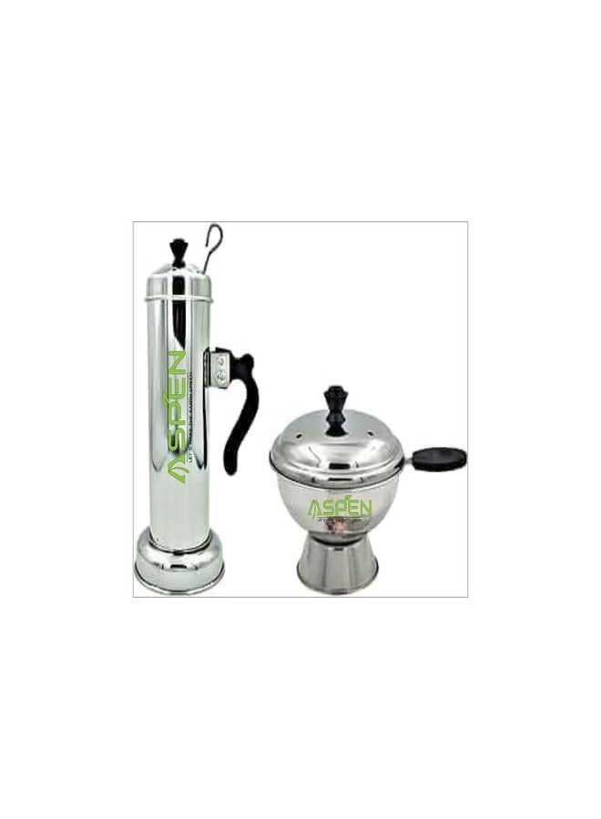 Aspen® Stainless Steel 2 Pressure Cooker Suitable Puttu Maker and 1 Chirata Cup Puttu Makers - Image 1