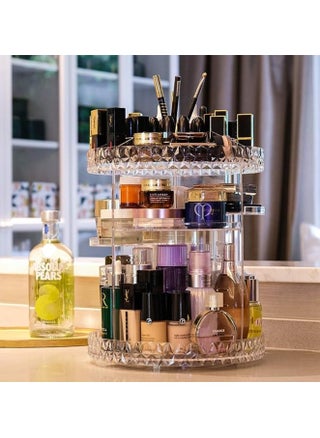 A transparent makeup organizer box with a 360 degree rotating design - pzsku/ZB9841F76FBF966C9768AZ/45/_/1727772008/3effd4b7-3a57-4bc6-8706-74da21233916