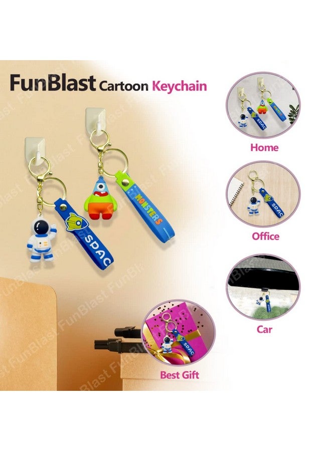 FunBlast Space Theme Keychain - 3D Fancy Rubber Key Chain, Kawaii Keychains, Keyrings for Home, Office, Car, Best Gift Keychains, Key Chains for Girls, Party Favor Item (Blue) - Image 4