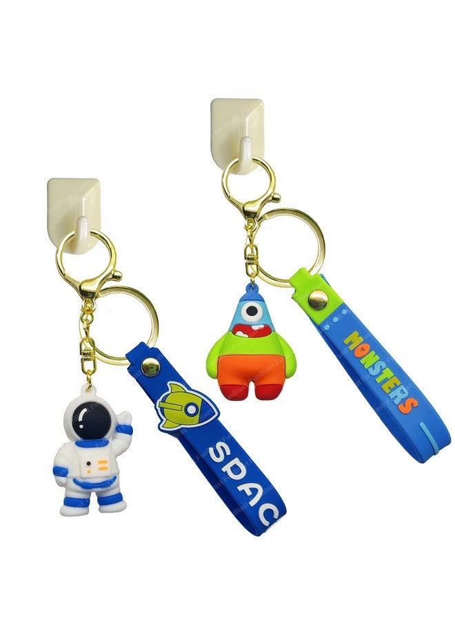 FunBlast Space Theme Keychain - 3D Fancy Rubber Key Chain, Kawaii Keychains, Keyrings for Home, Office, Car, Best Gift Keychains, Key Chains for Girls, Party Favor Item (Blue) - Image 1