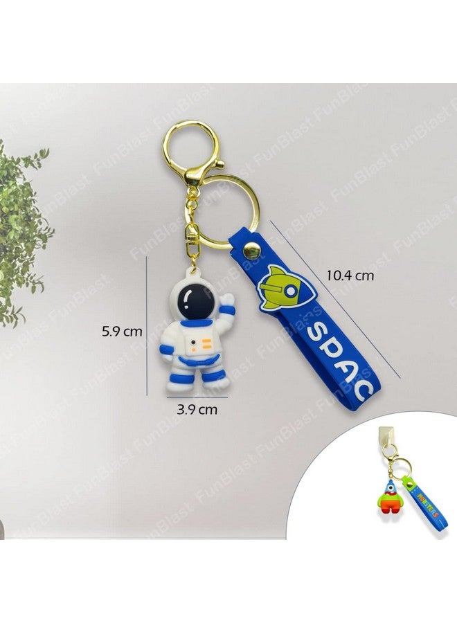FunBlast Space Theme Keychain - 3D Fancy Rubber Key Chain, Kawaii Keychains, Keyrings for Home, Office, Car, Best Gift Keychains, Key Chains for Girls, Party Favor Item (Blue) - Image 2