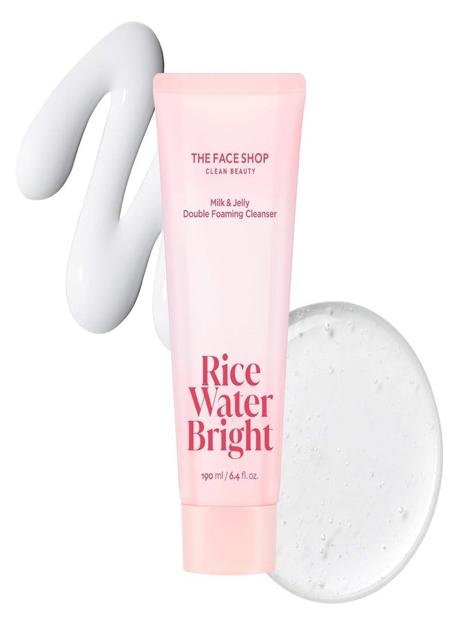 THE FACE SHOP Rice Water Bright Milk & Jelly Double Cleanser, 2-in-1 Makeup Remover & Face Wash, Hydrating, Moisturizing, Korean Skin Care, Vegan, 6.4 fl. oz. - Image 1