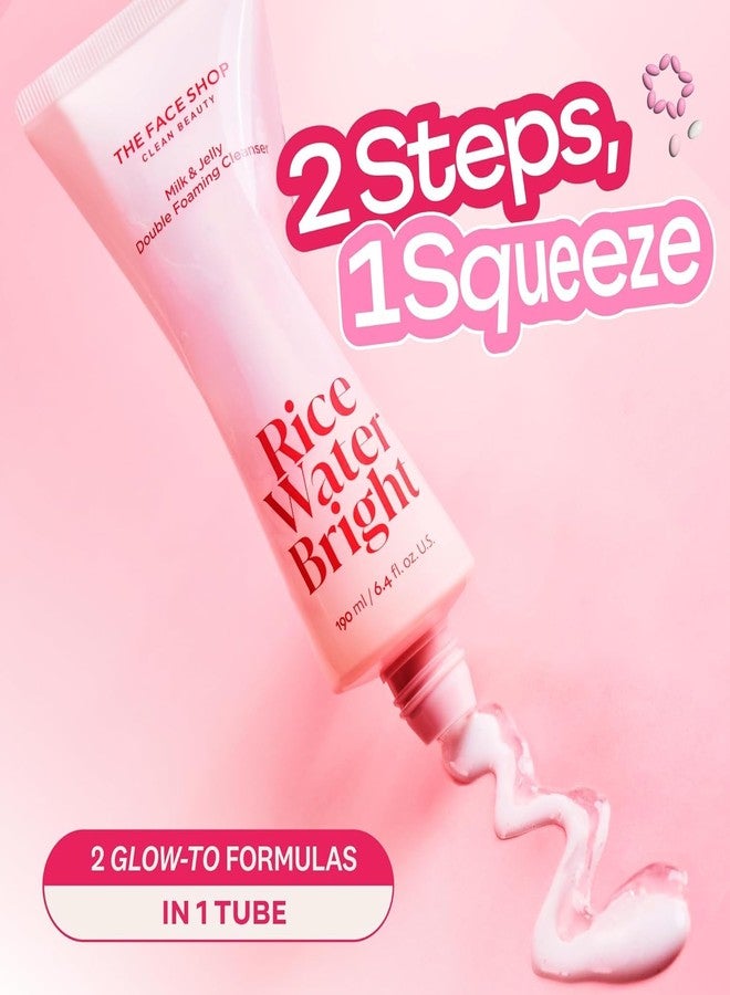 THE FACE SHOP Rice Water Bright Milk & Jelly Double Cleanser, 2-in-1 Makeup Remover & Face Wash, Hydrating, Moisturizing, Korean Skin Care, Vegan, 6.4 fl. oz. - Image 2