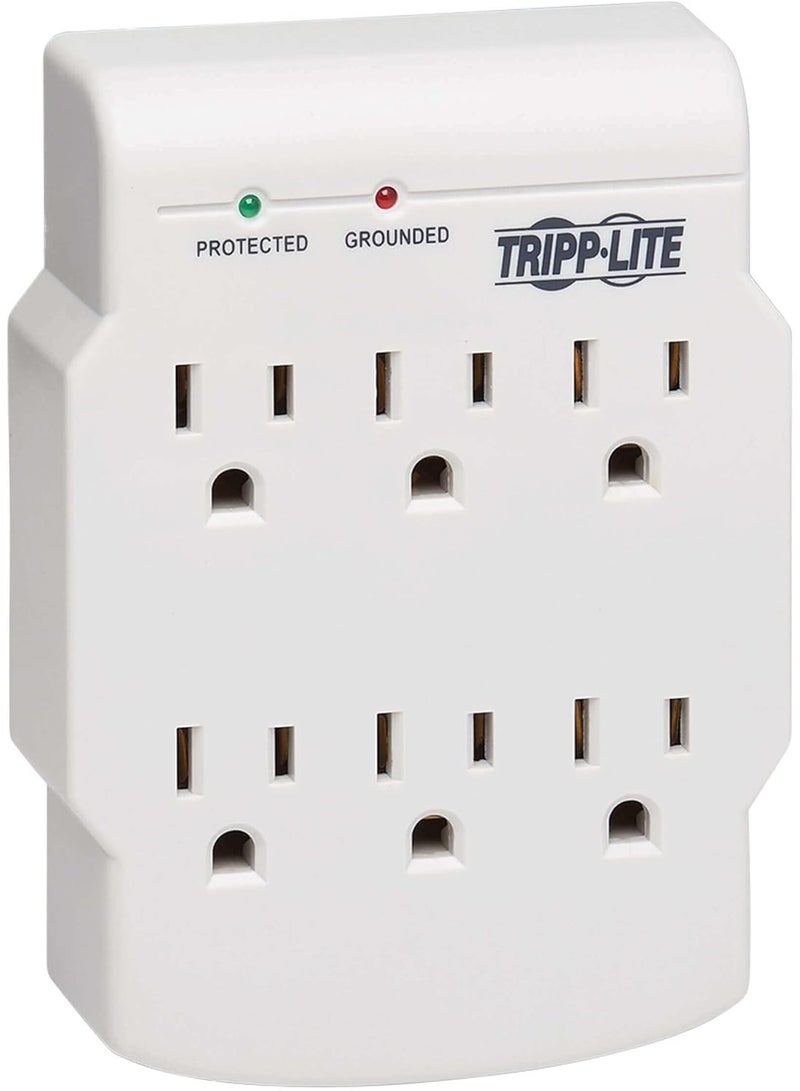 Tripp Lite Tripp Lite 6 Outlet Surge Protector Power Strip, Direct Plug in, Gray, Lifetime Limited Warranty & $10,000 Insurance (SK6-0) White  - Image 1