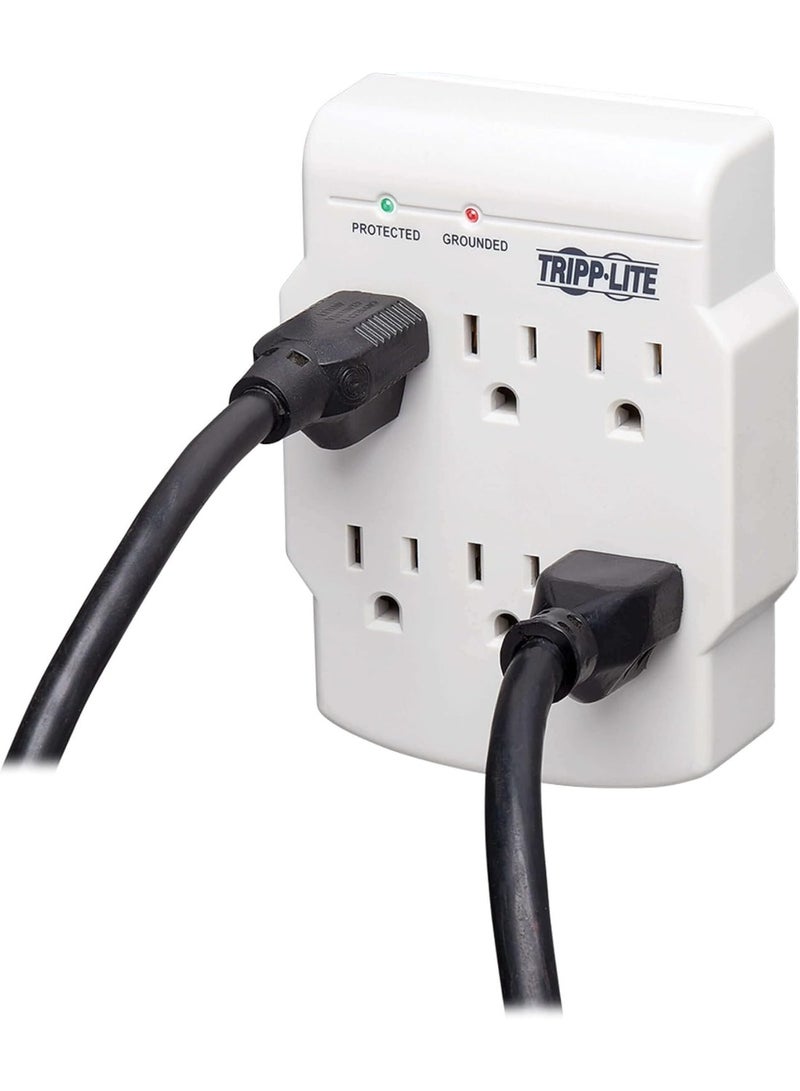 Tripp Lite Tripp Lite 6 Outlet Surge Protector Power Strip, Direct Plug in, Gray, Lifetime Limited Warranty & $10,000 Insurance (SK6-0) White  - Image 3