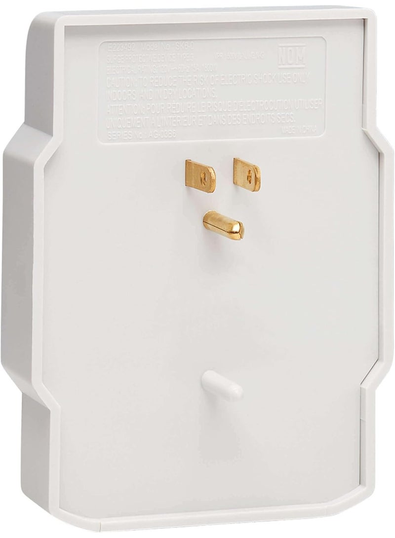 Tripp Lite Tripp Lite 6 Outlet Surge Protector Power Strip, Direct Plug in, Gray, Lifetime Limited Warranty & $10,000 Insurance (SK6-0) White  - Image 2