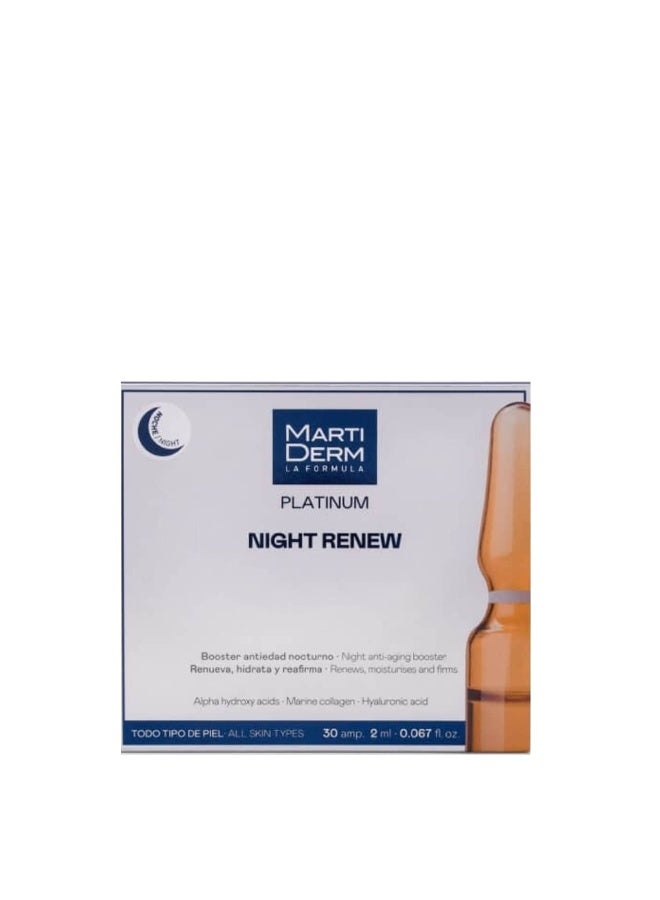 مارتيديرم أمبولات مارتيديرم بلاتينيوم نايت رينيو المضادة للشيخوخة الليلية 30 × 2 مل - Image 1