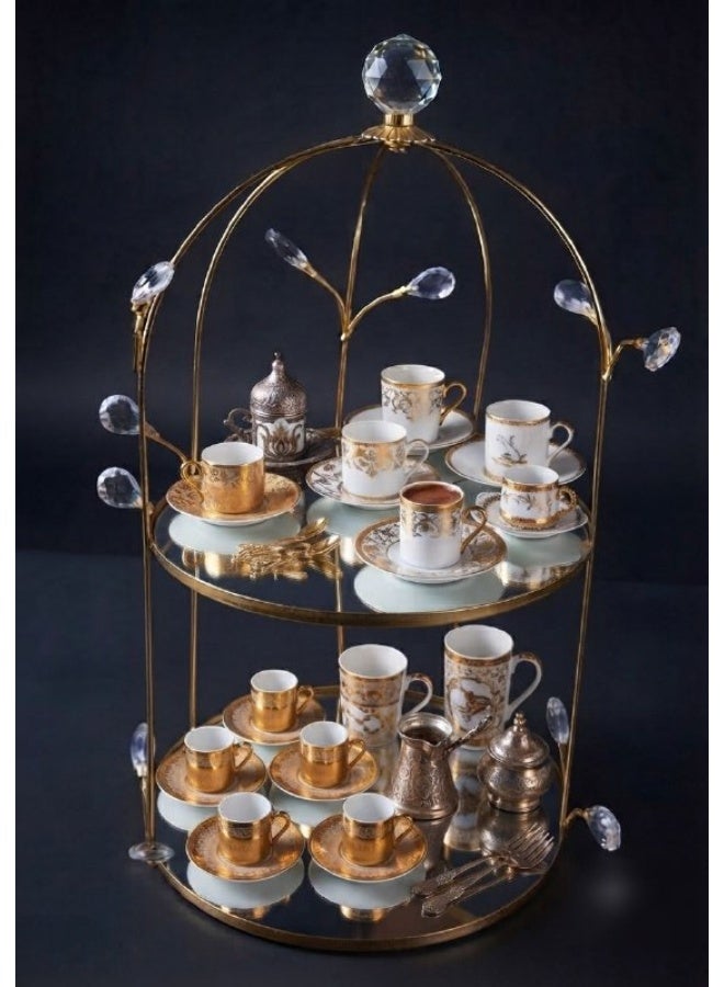 2-Tier Crystal Serving Stand – Diameter: 25 cm