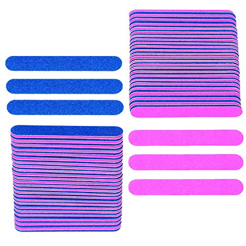 KISEER Small Nail Files Bulk 100 Pcs Disposable Double Sided Emery Boards Travel Size for Men Women Kids 33 Inch