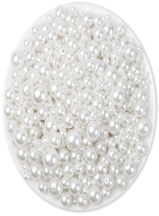 انزيوس لؤلؤ أبيض من أنيزوس، ٢٢٠٥ قطعة، للحرف اليدوية، حبات لؤلؤ صناعي بأحجام متنوعة، لؤلؤ مخيط، حبات لؤلؤ سائبة بفتحات، تُستخدم لصنع المجوهرات، الأساور، القلائد، الشعر، الديكور، حشو المزهريات - Image 1
