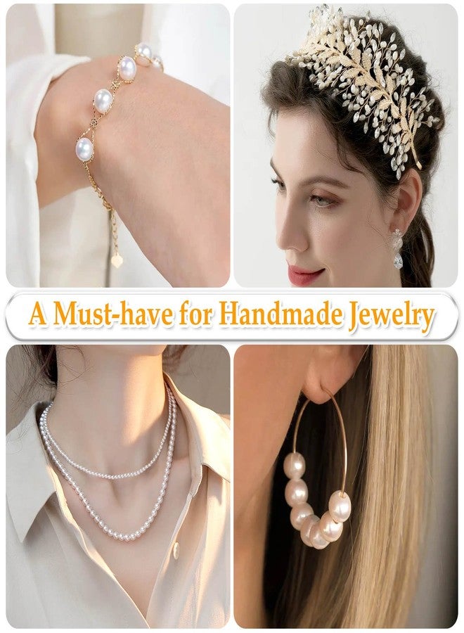 انزيوس لؤلؤ أبيض من أنيزوس، ٢٢٠٥ قطعة، للحرف اليدوية، حبات لؤلؤ صناعي بأحجام متنوعة، لؤلؤ مخيط، حبات لؤلؤ سائبة بفتحات، تُستخدم لصنع المجوهرات، الأساور، القلائد، الشعر، الديكور، حشو المزهريات - Image 5